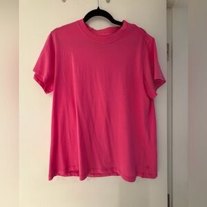 bright pink lululemon crewneck t-shirt
